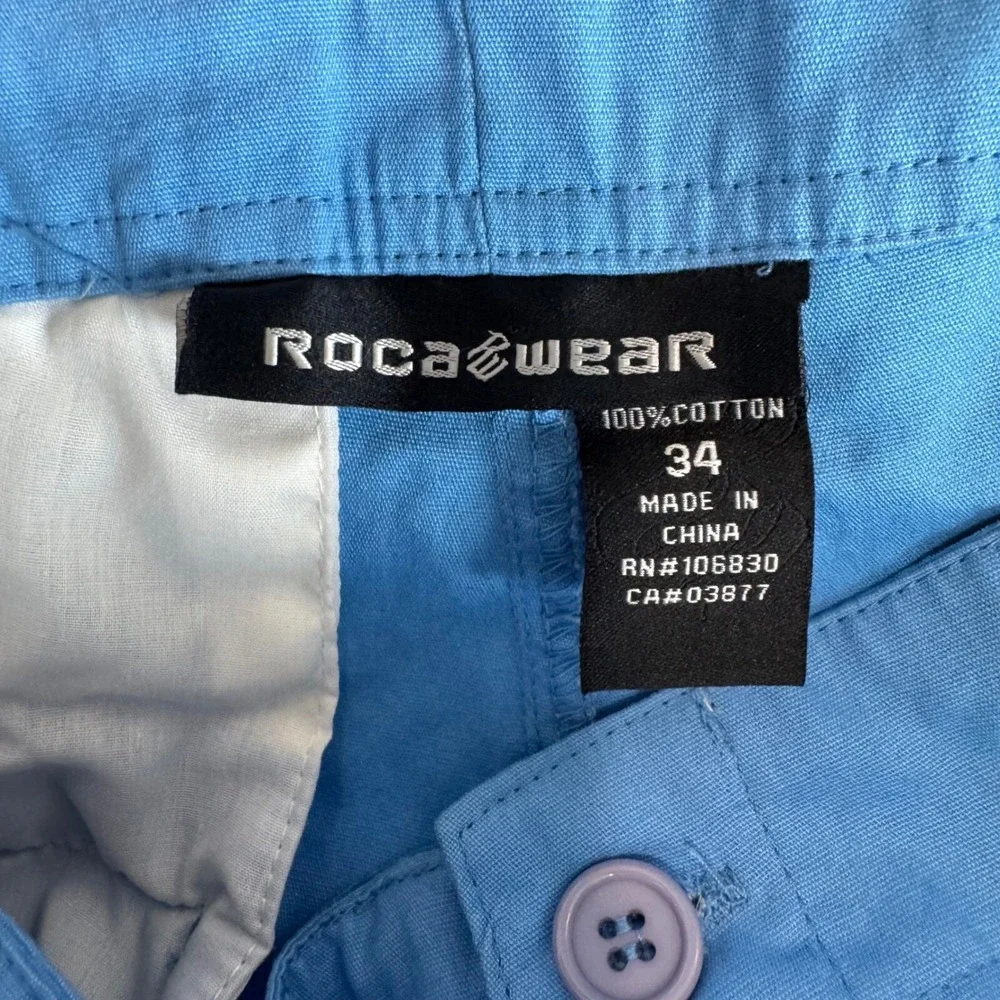 Rocawear Cargo Shorts Mens 34 Blue Y2K Baggy Streetwear Utility - Picture 4 of 10